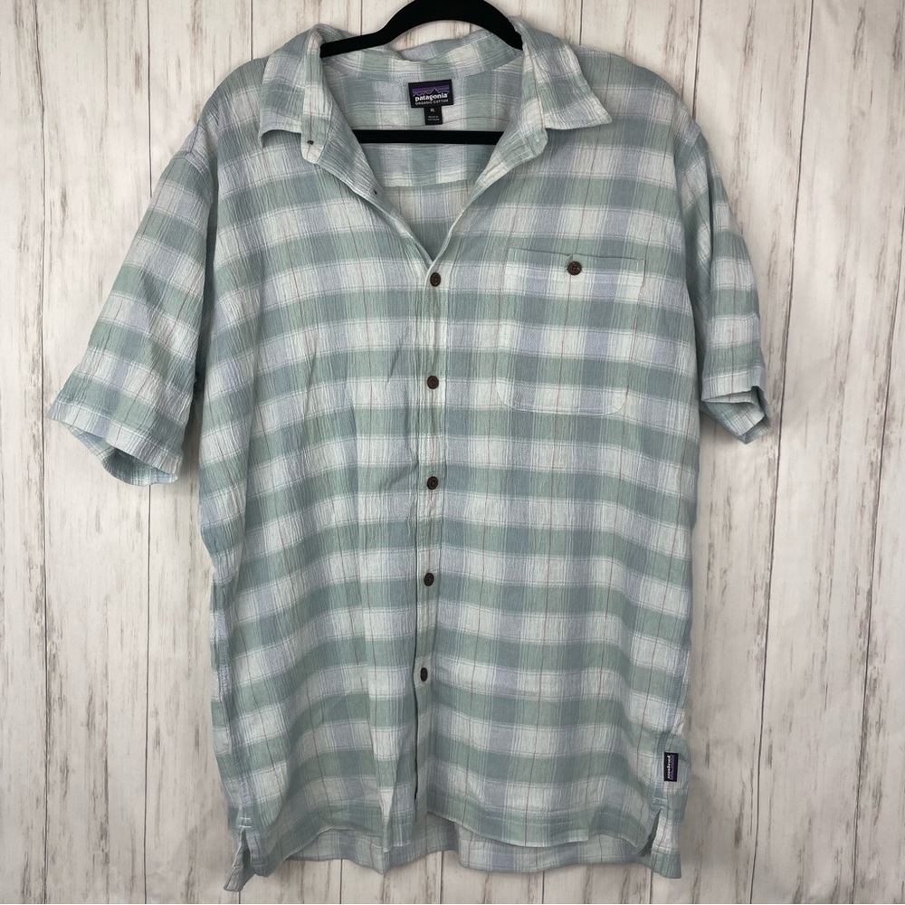 Patagonia organic cotton plaid button down XL
